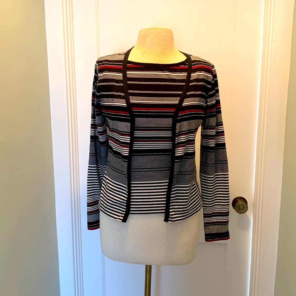 Esprit Striped Black and Red Women's Top